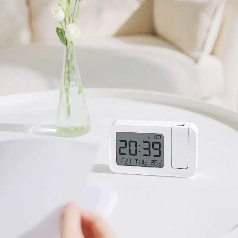 Rechargeable LED Digital Projection Alarm Clock with USB Charger