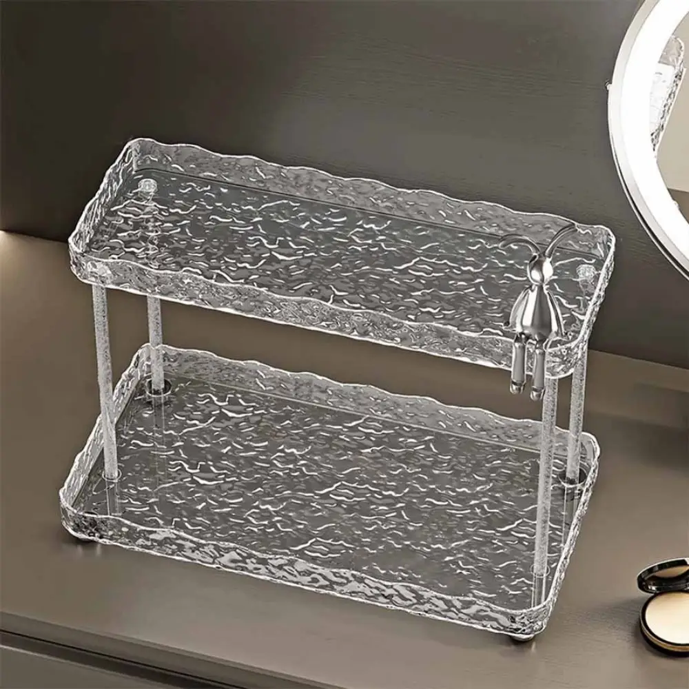 Plastic 2-Tier Shelf Space Saving Vanity Storage R...