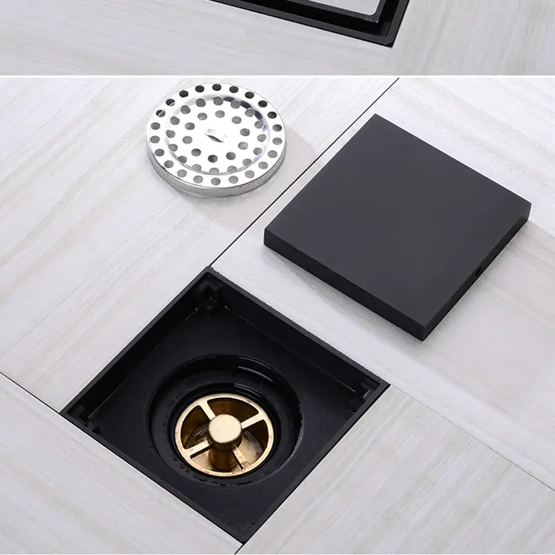 Square Anti Odor Floor Waste Grate Shower Drain Co...
