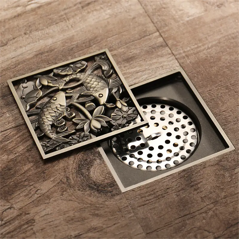 Floor Drain Shower Square Drain Cover Grille Strai...