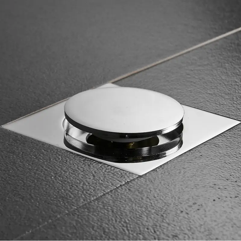Anti Odor Floor Drain Square Push Type Bathtub Cov...