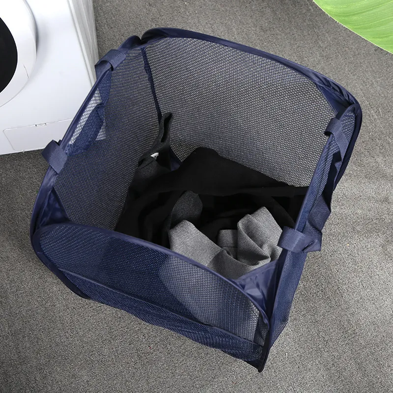 Foldable Pop-Up Mesh Laundry Basket Breathable Dirty Clothes Storage