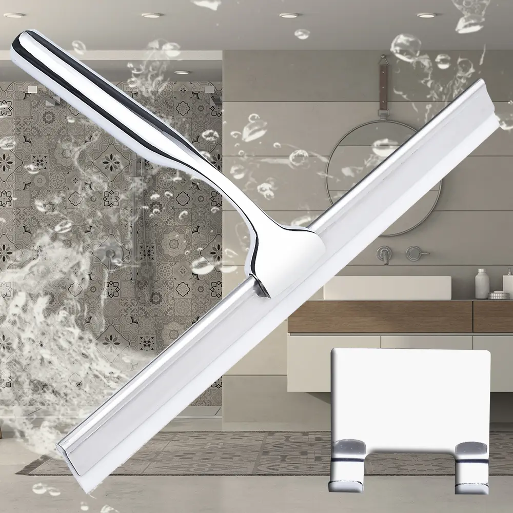 Shower Squeege Blade Adhesive Hook Suction Cup Bat...