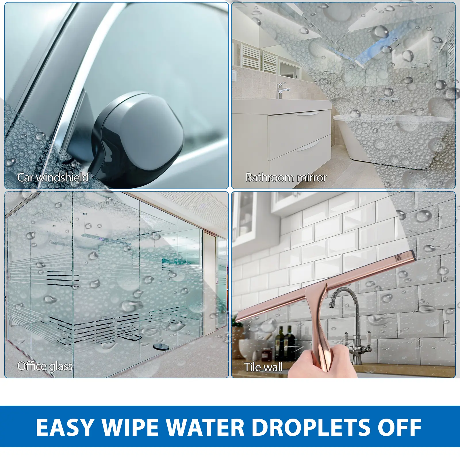 Wipers Glass Home Bathroom Scraper The Mirror Shower Squeegee All Purpose