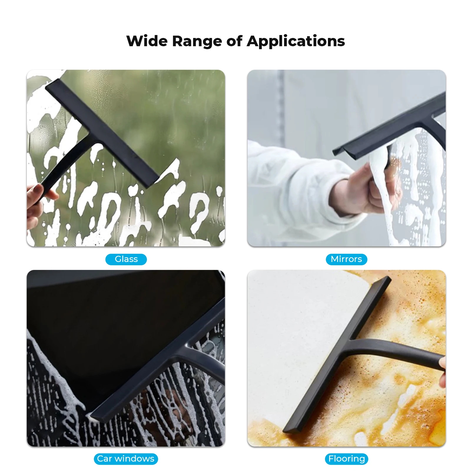 Wiper Shower Streak Free Cleaning Tool with Ergonomic Handle Cleaning Tool for Glass Windows