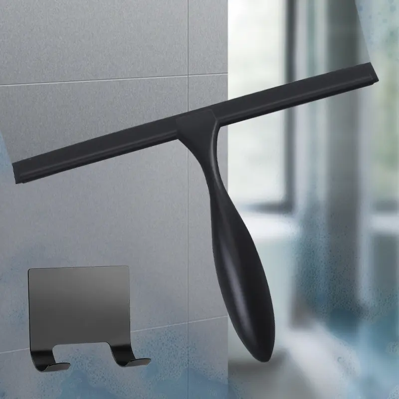 Shower Squeegee Wiper Scrape With Suction Cup Hook Glass Mirror Bathroom Cleaner