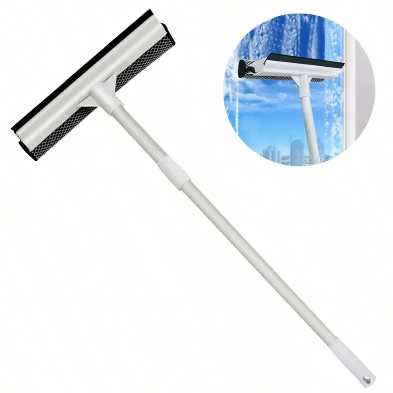 Window Cleaning Brush Bathroom Mirror Glass Wiper Adjustable Long Handle