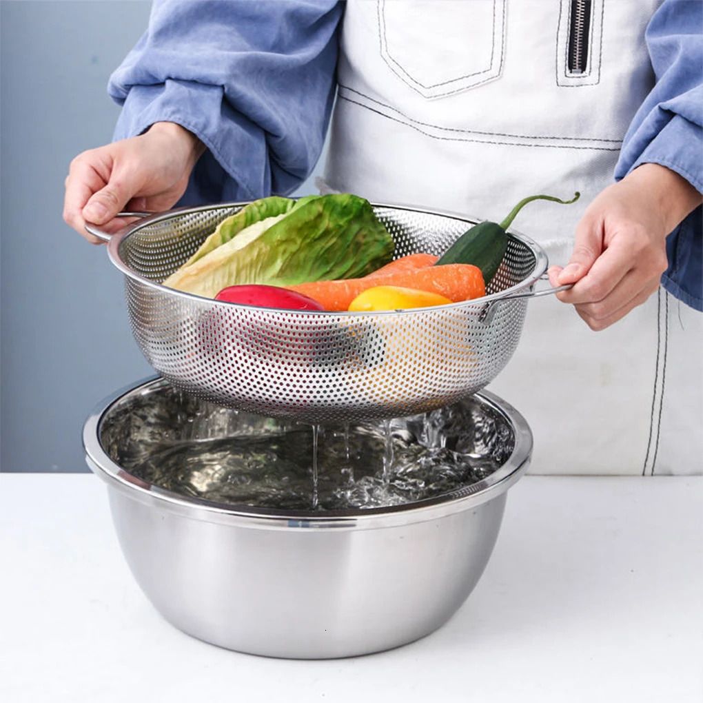 Stainless Steel Drain Basket With Filter Screen And Handle