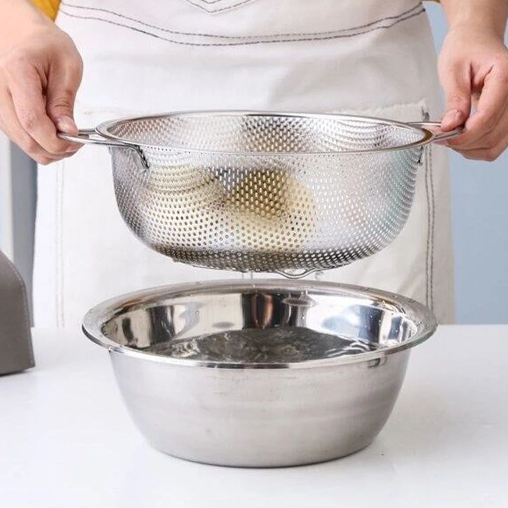 Stainless Steel Drain Basket With Filter Screen And Handle