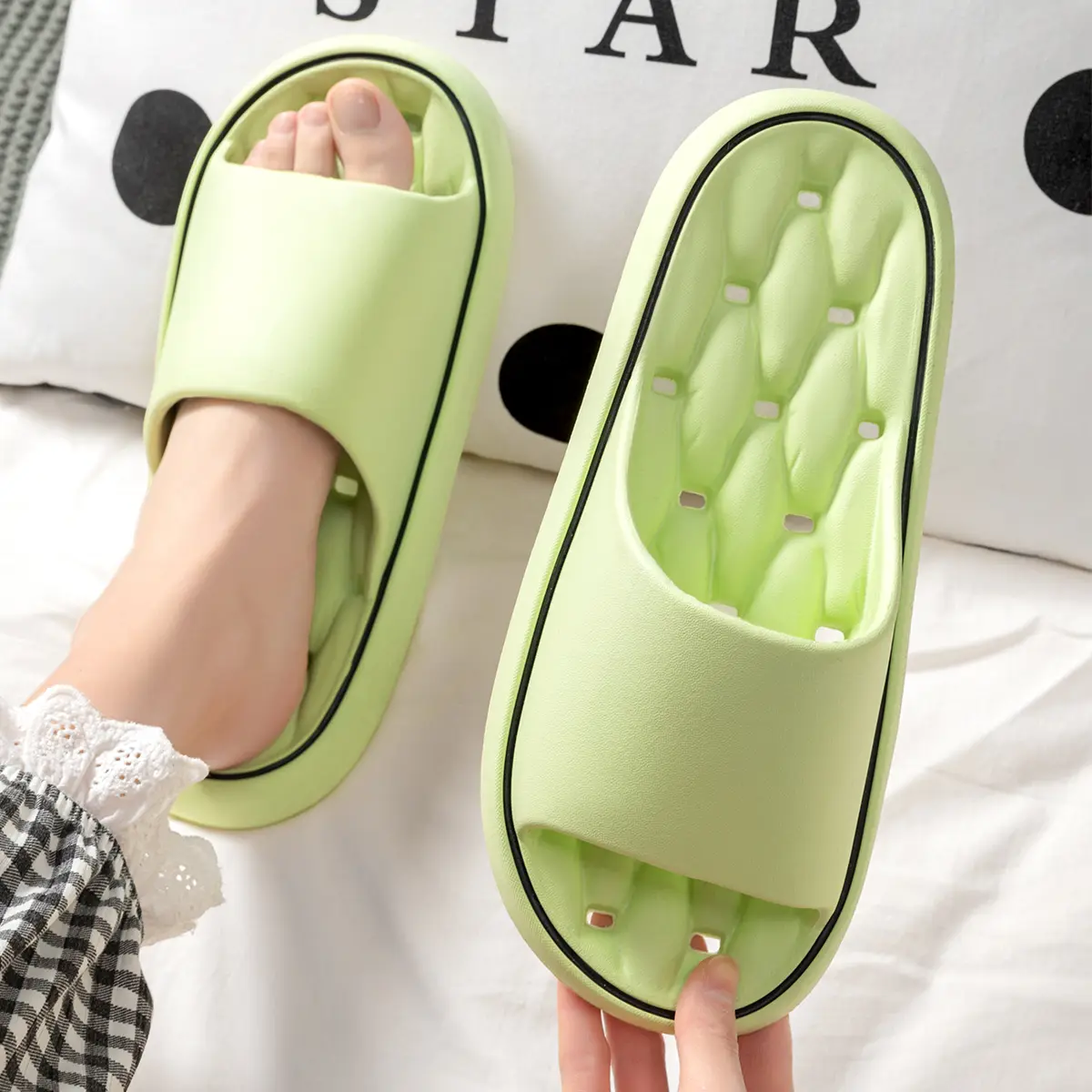 Women Bathroom Slippers Home Comfortable Soft Non-slip Slides Indoor