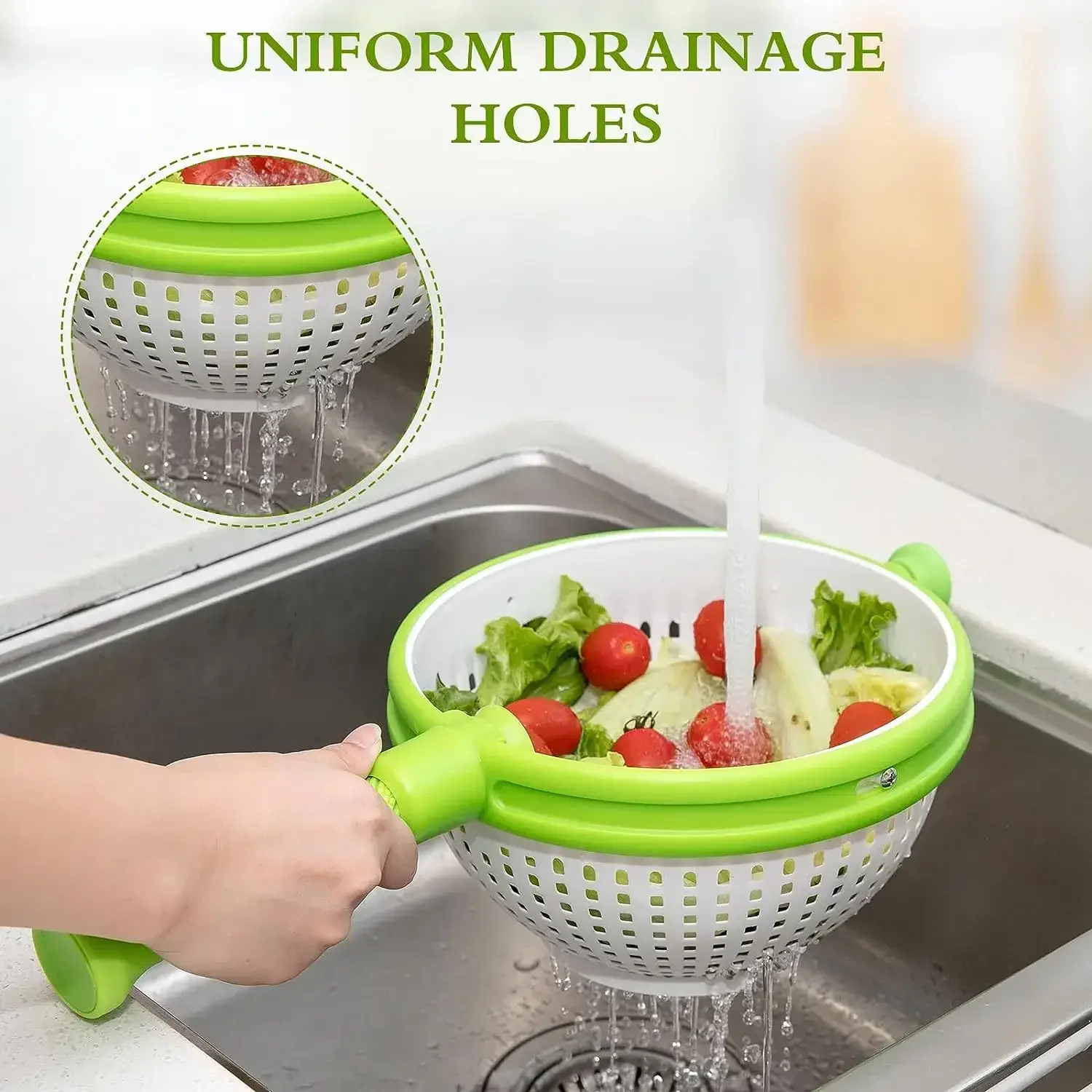 Foldable Drain Basket With Collapsible Carry Handle