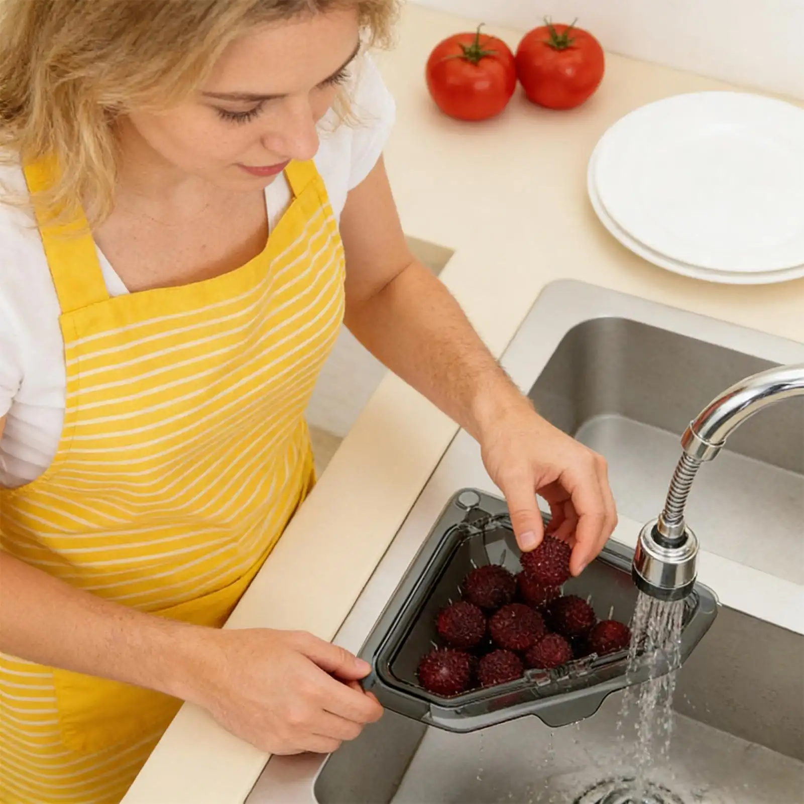 Magnetic Drain Triangular Drain Rack For Sink