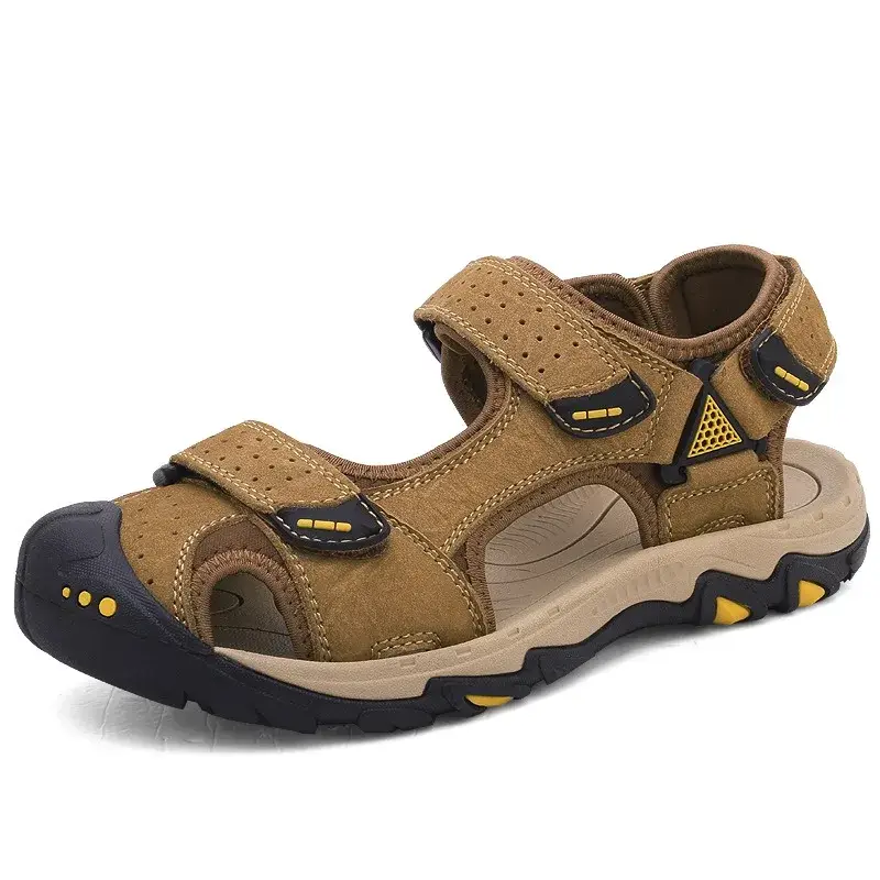 Men's Sandals Beach Toe Cover Foot Velcro Outdoor ...