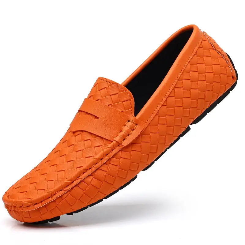 Men Flats Casual PU Leather Shoes Comfy Loafers