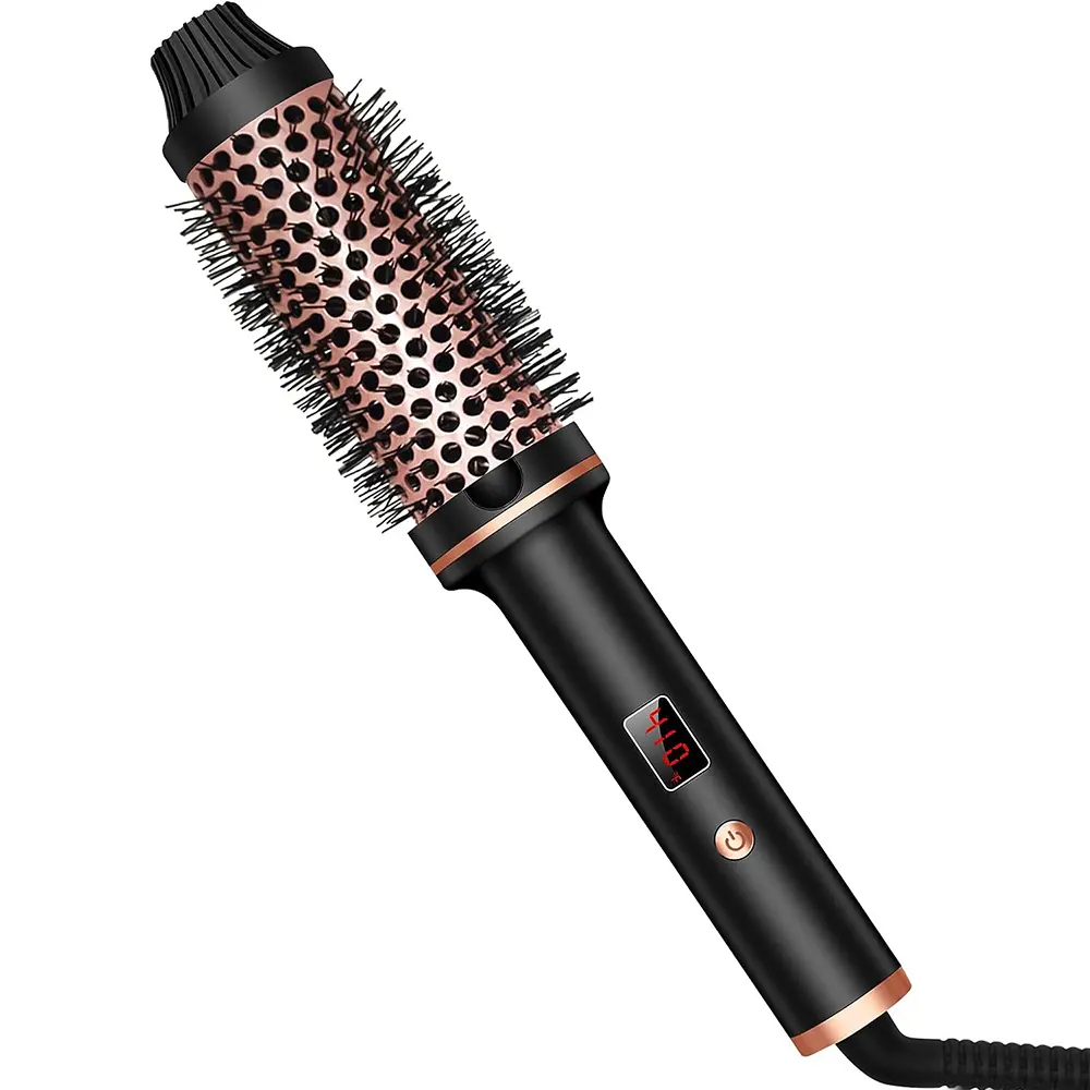 Ceramic Heated Curling Brush Volumizing Thermal Cu...