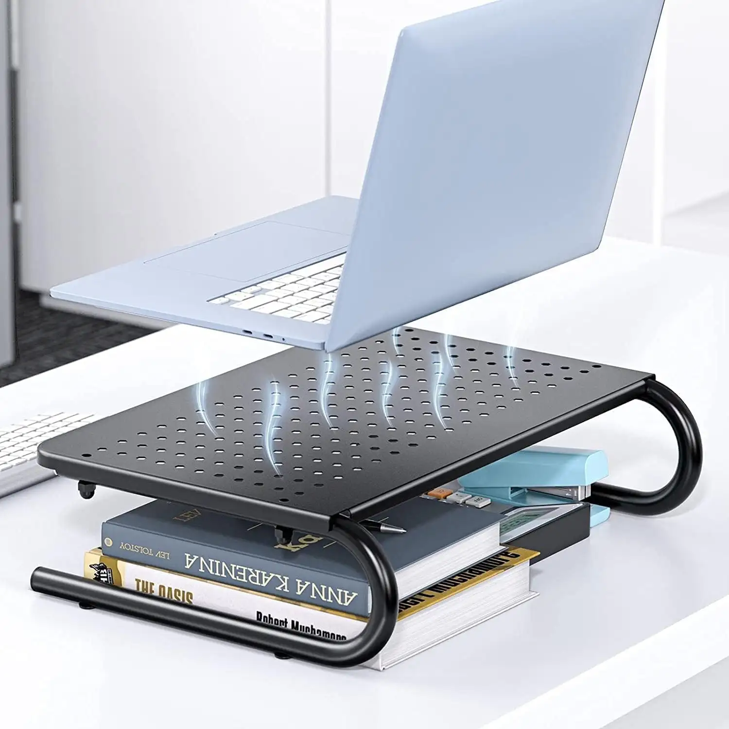 Monitor Riser With Ventilation Stand