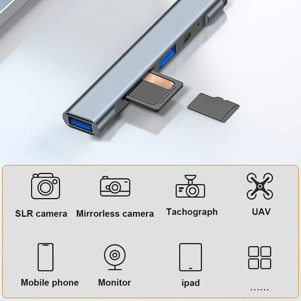 Hub with USB Converter Supports OTG Phone Computer
