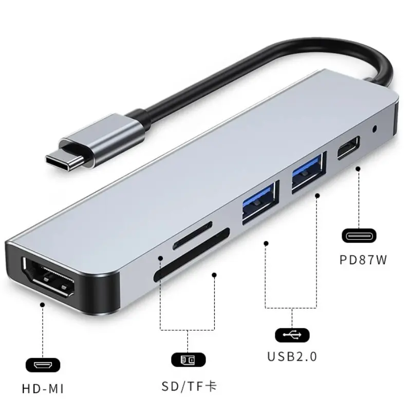 Type-C Hub To HDMI Adapter Fast Charge Splitter USB Docking Stations Hub