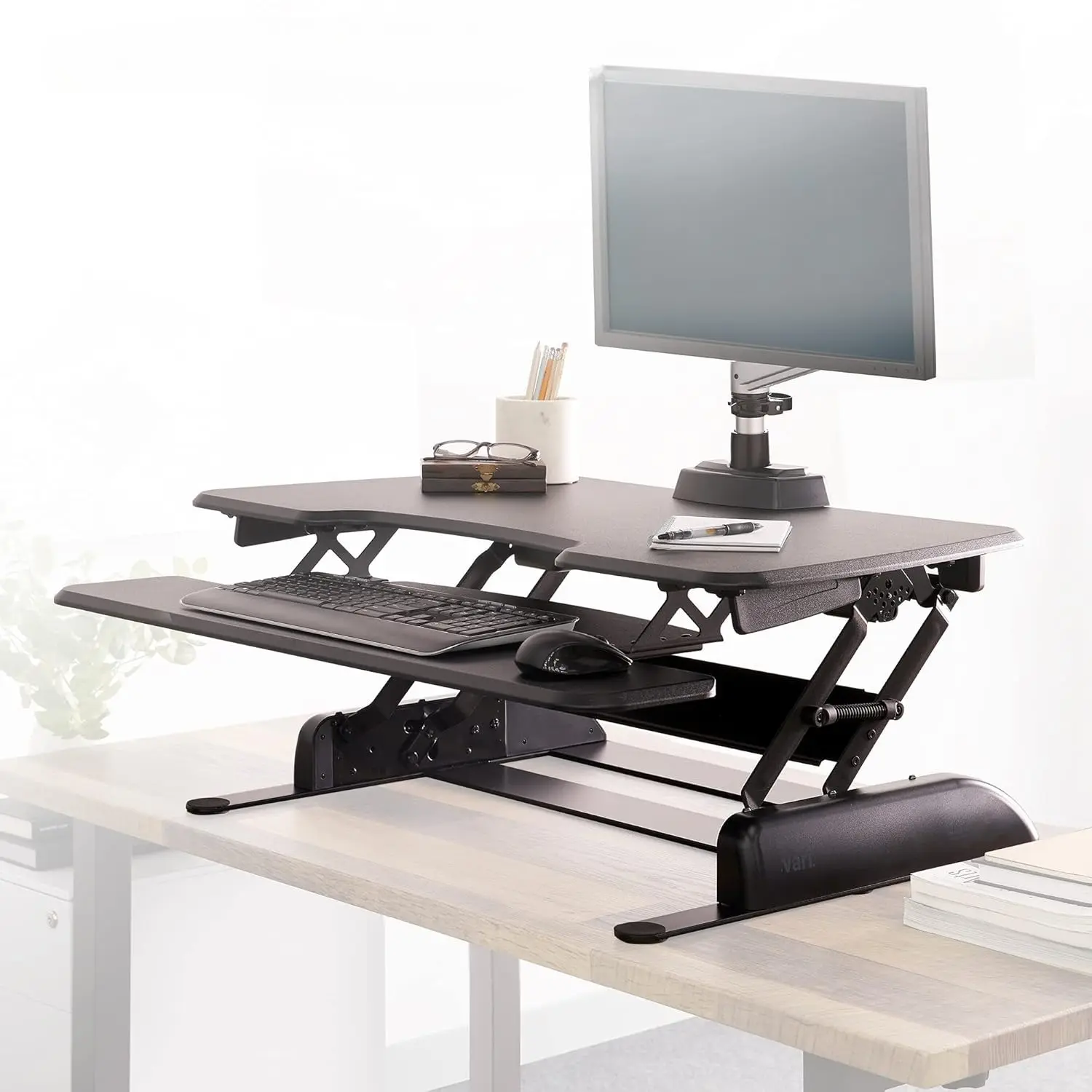 Adjustable Sit-Stand Convertible Desk Converter Wi...