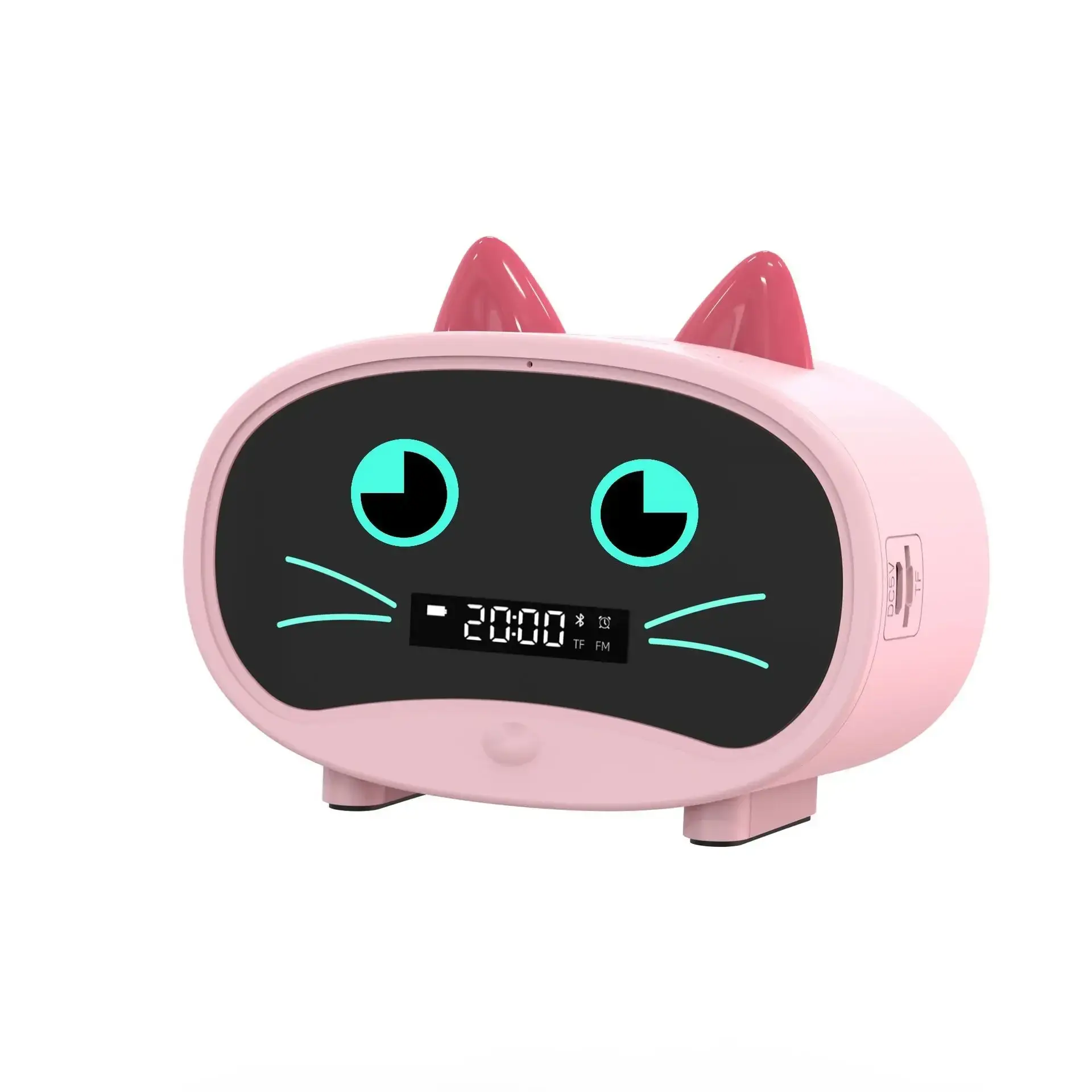 Cute Cat Shaped Alarm Clock Portable Wireless Ster...
