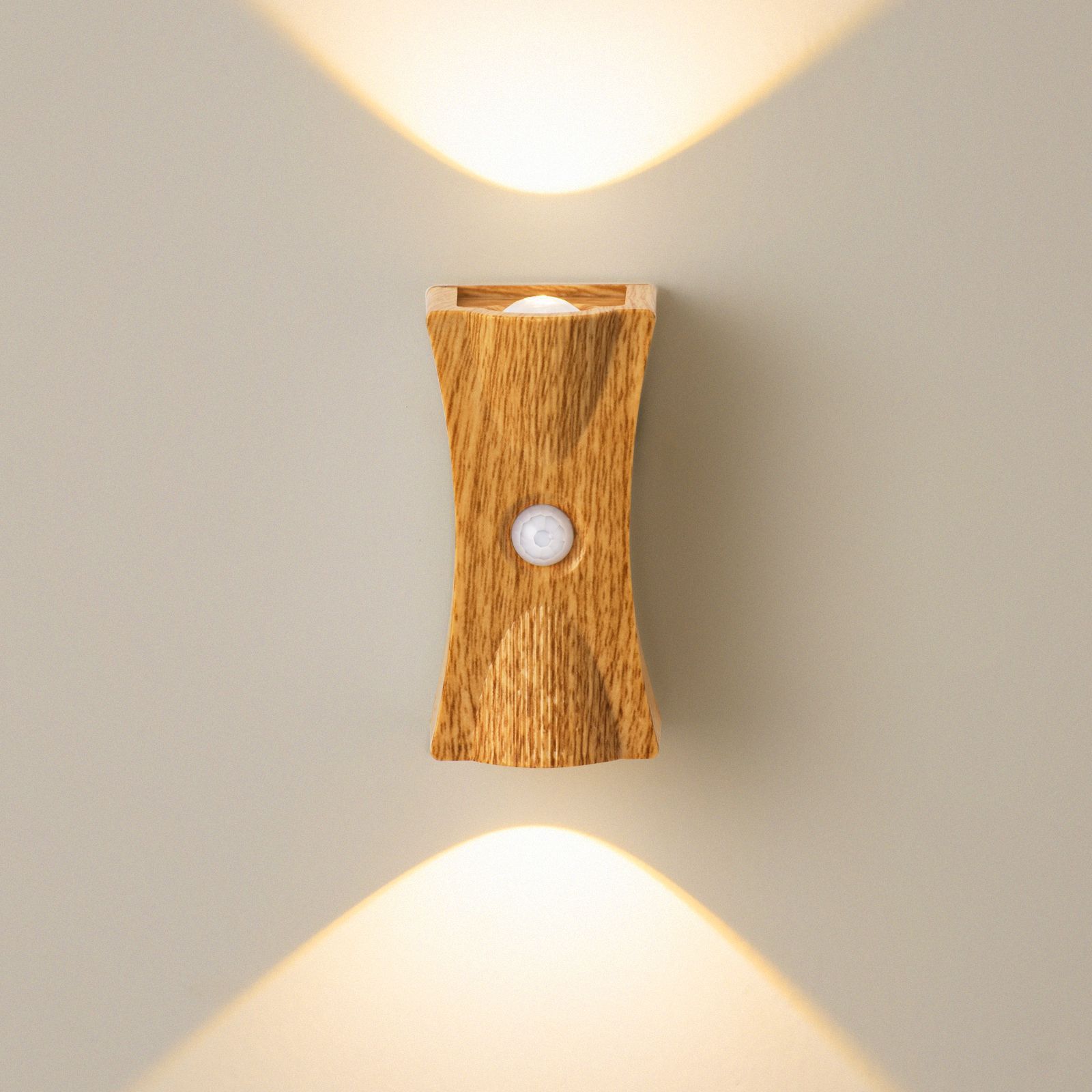 Slim Sensor Wall Lamp Magnetic Rechargeable Up Down 3 Color Dimmable Punch Free Atmosphere Night Light