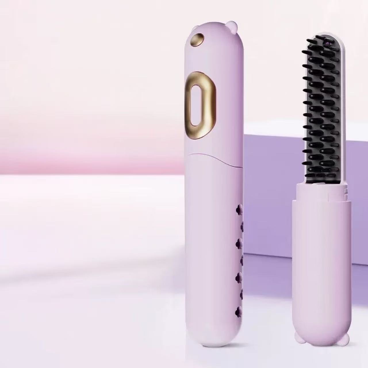Cute Mini Wireless 2-In-1 Hair Straightener Dual-Teeth Portable & Rechargeable