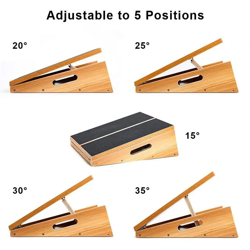 5-Level Adjustable Portable Wooden Slant Board For...