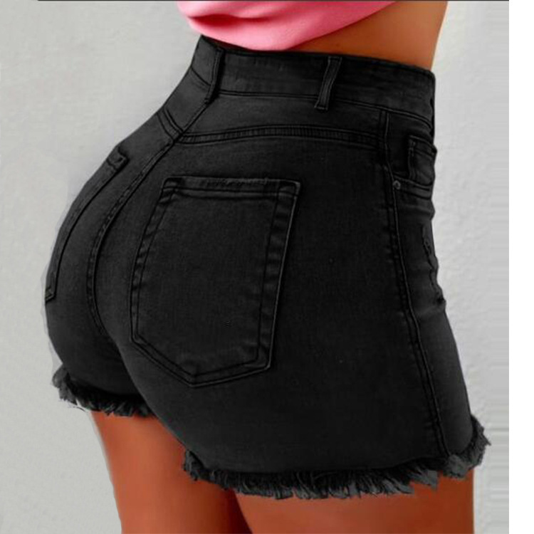 Hot Selling Women's Mid-Waist High Denim Shorts Fr...