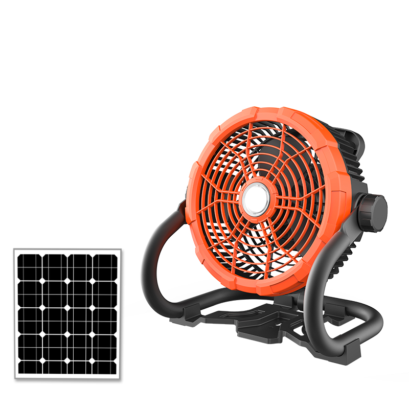 Fan Outdoor Camping Rechargeable Fan With Solar Pa...