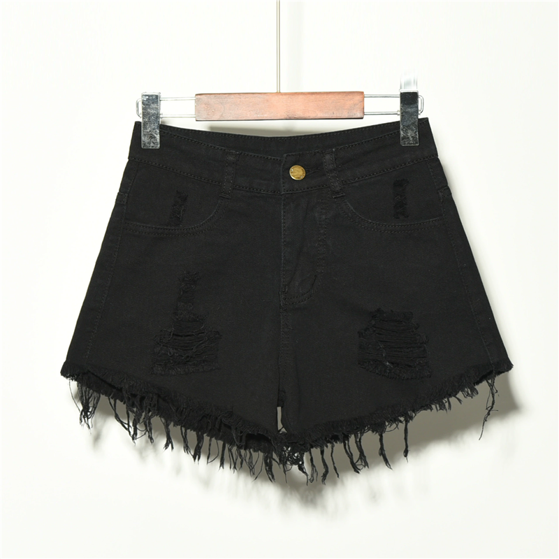 Stretch Women Ripped Denim Shorts Elastic Jeans Sh...