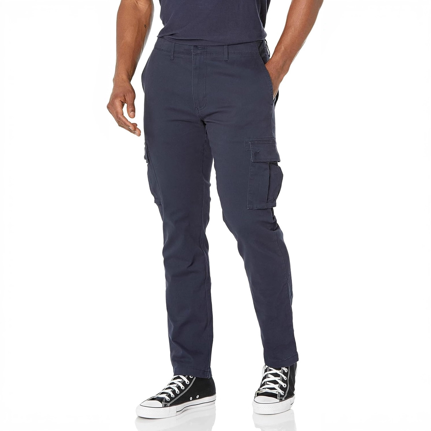 Men's Vintage Cotton Cargo Pants Casual High Waist...