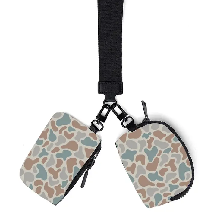Nylon Dual Pouch Wrist Bag Fashion Bag