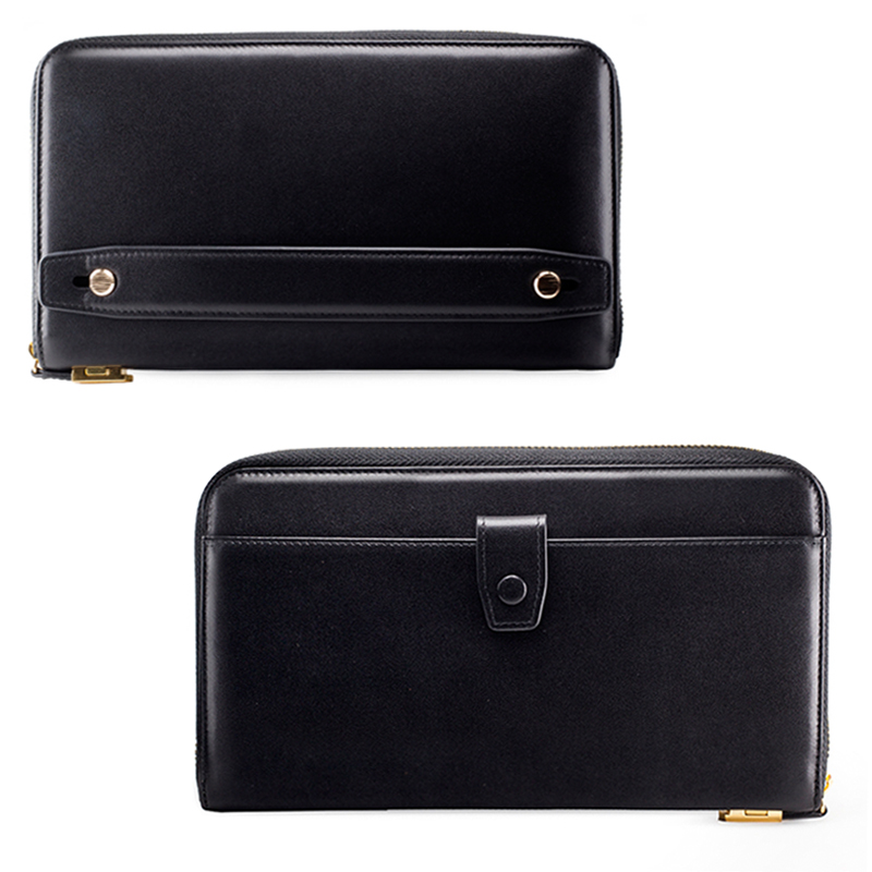 Multifunction Unisex Genuine Leather Zipper Clutch Bag Waterproof Portable Fashion