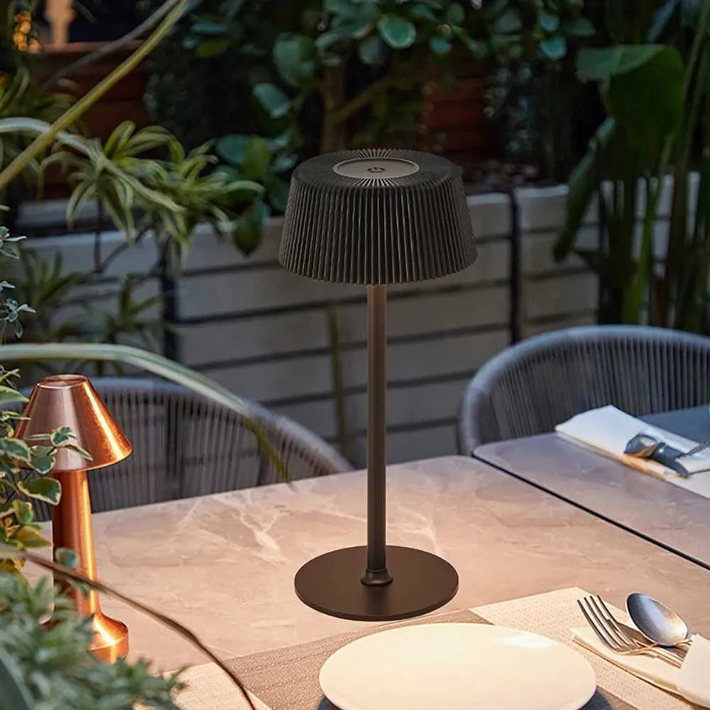 LED Charging Touch Cordless Desk Lamp Tri Color Bedside Lamp Creative Ambient Light Decoration Light