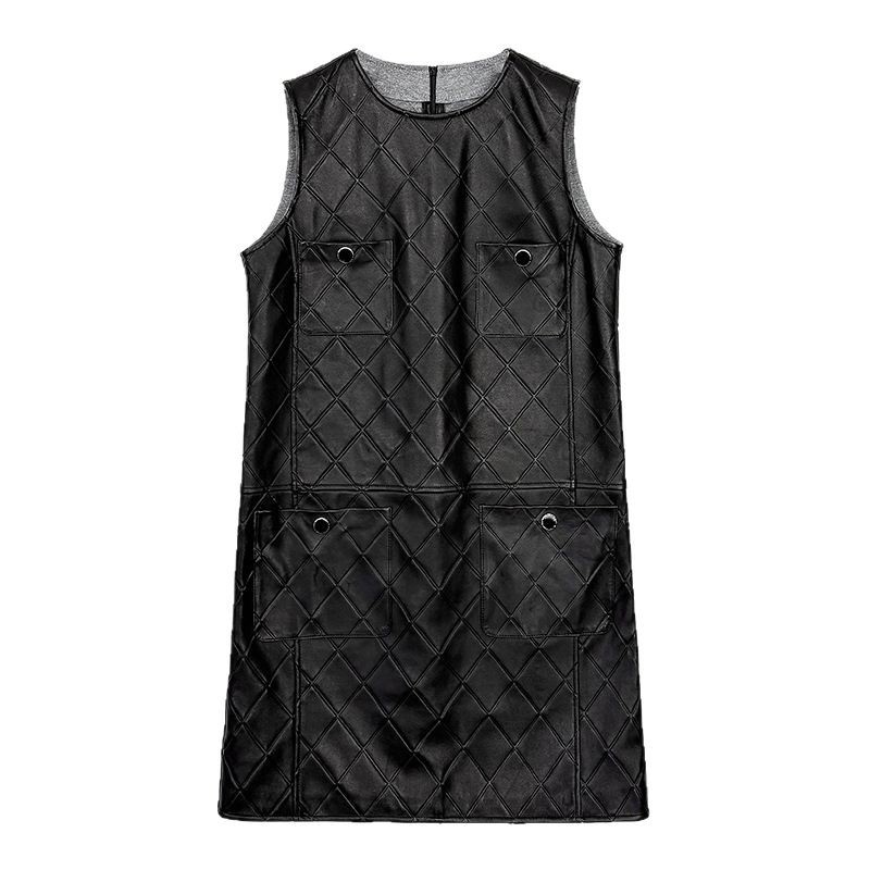 High Quality Leather Dresses Genuine Sheepskin Lea...