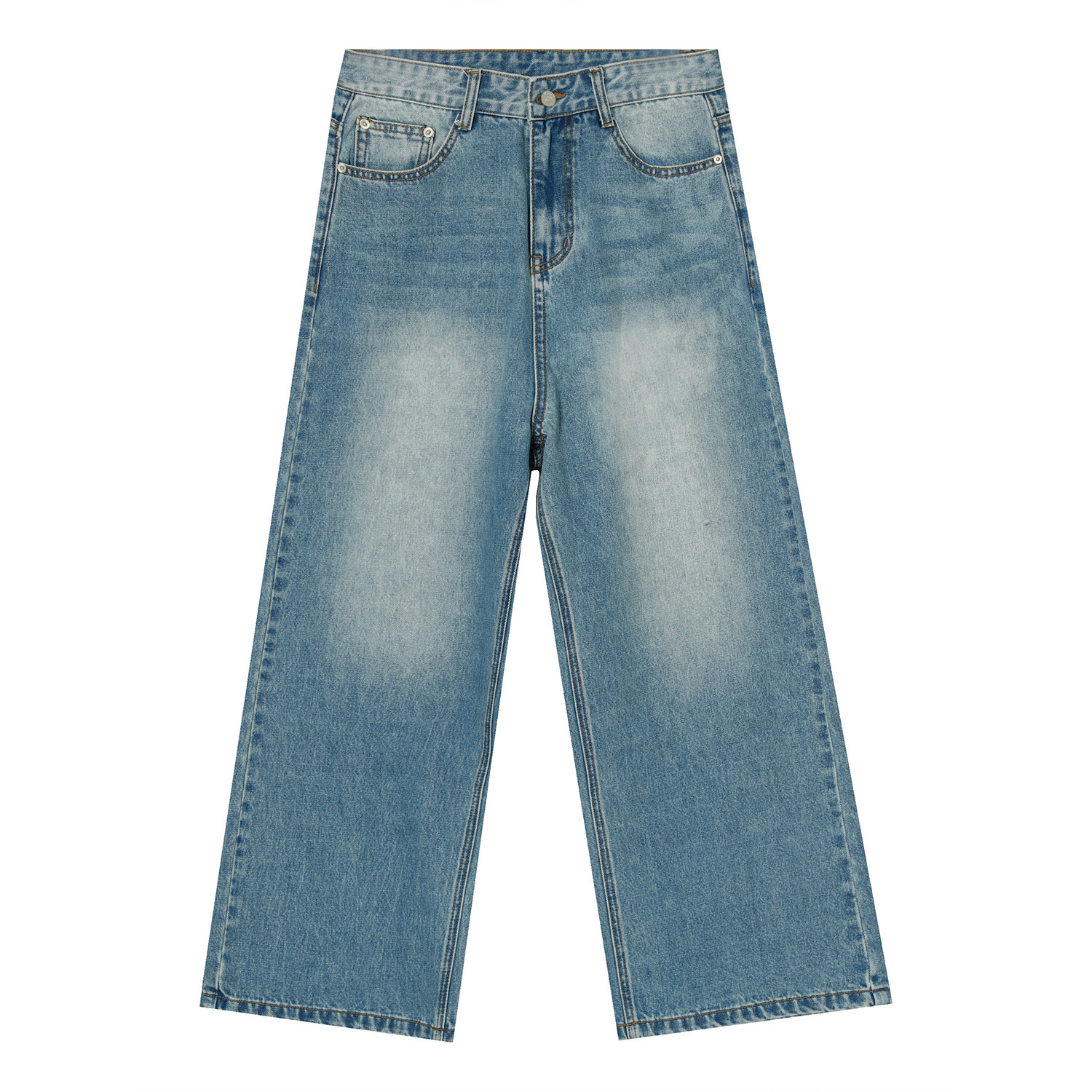 High Waist Loose Vintage Wide Legged Denim Pant Baggy Jean Men