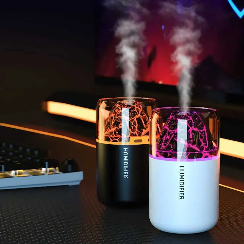 Mini Volcano Humidifier Colorful Atmosphere Light Bedroom Small Household