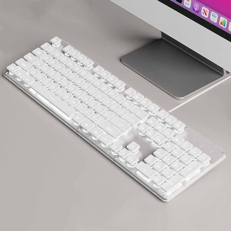 Office Keyboard Silent Wired With Water Drop Keycaps for Gaming and Office