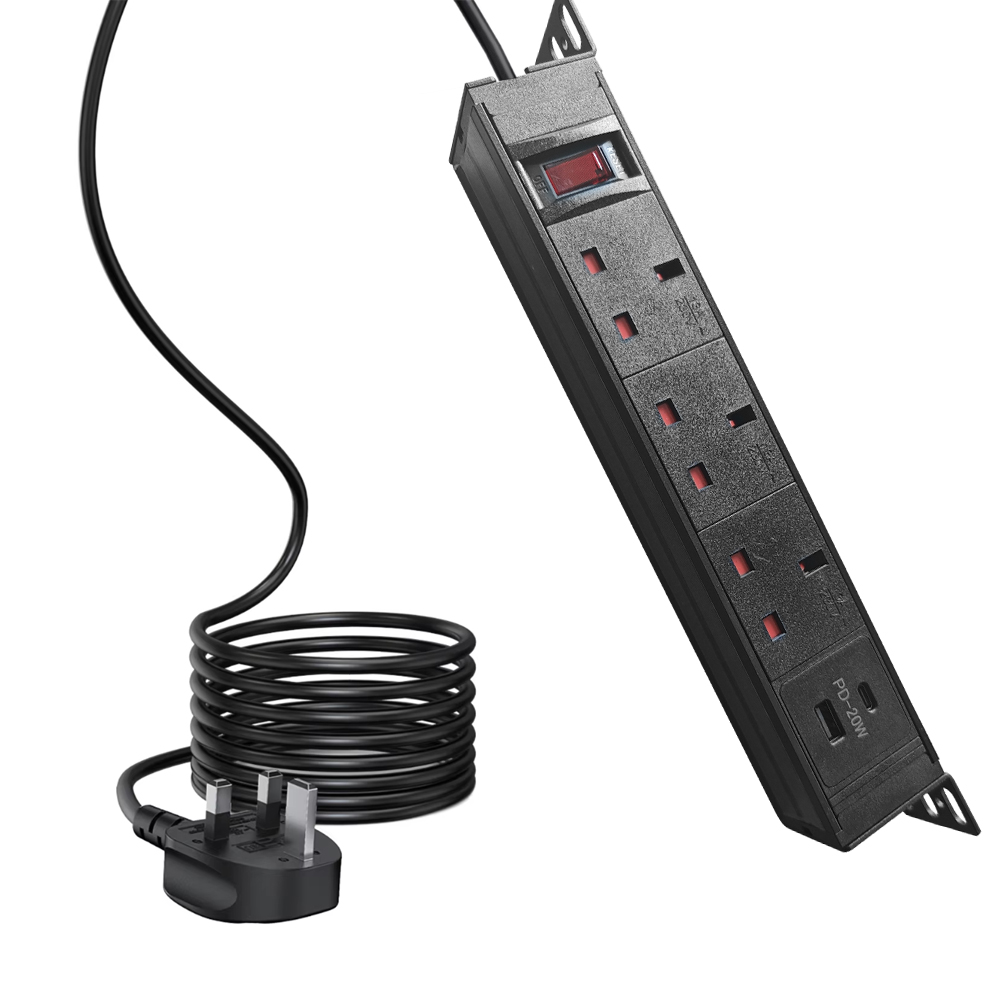 Protected Rack Mount Power Distribution Unit Cabinet Outlets Power Strip