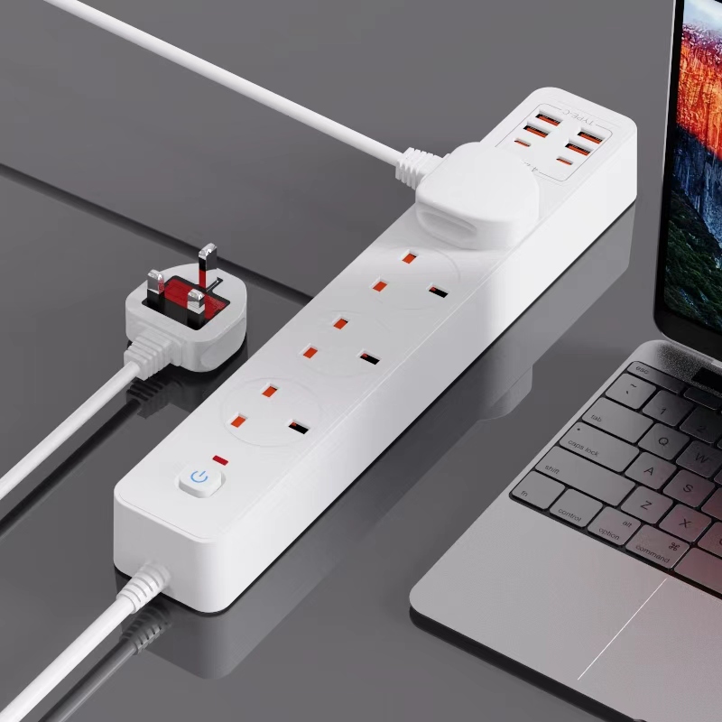 4-Outlet Power Extension Socket with Usb Port Power Strip Surge Protector Electric Extension Board