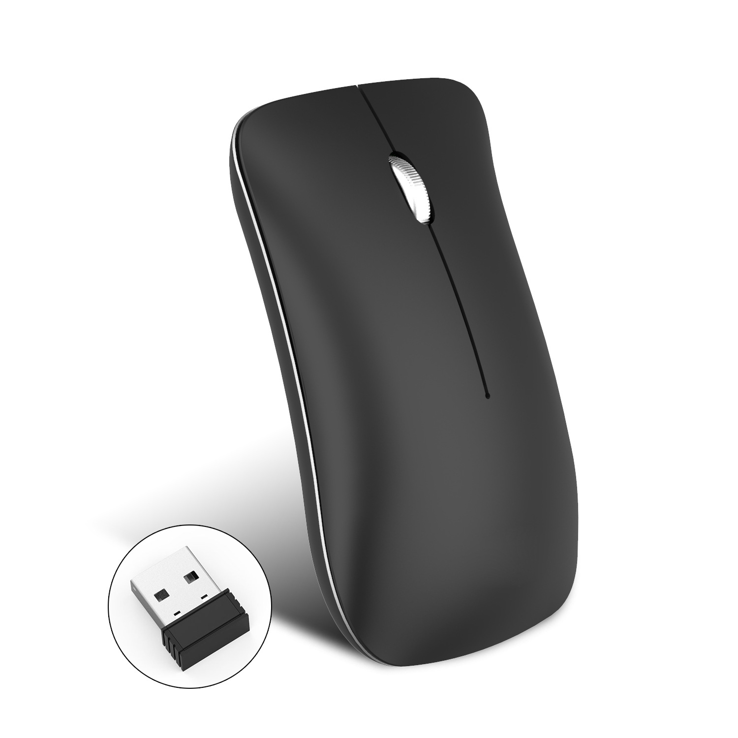 USB 2.4G Mini Wireless Optical Mouse Ergonomic Design 1600DPI RGB Backlit Rechargeable