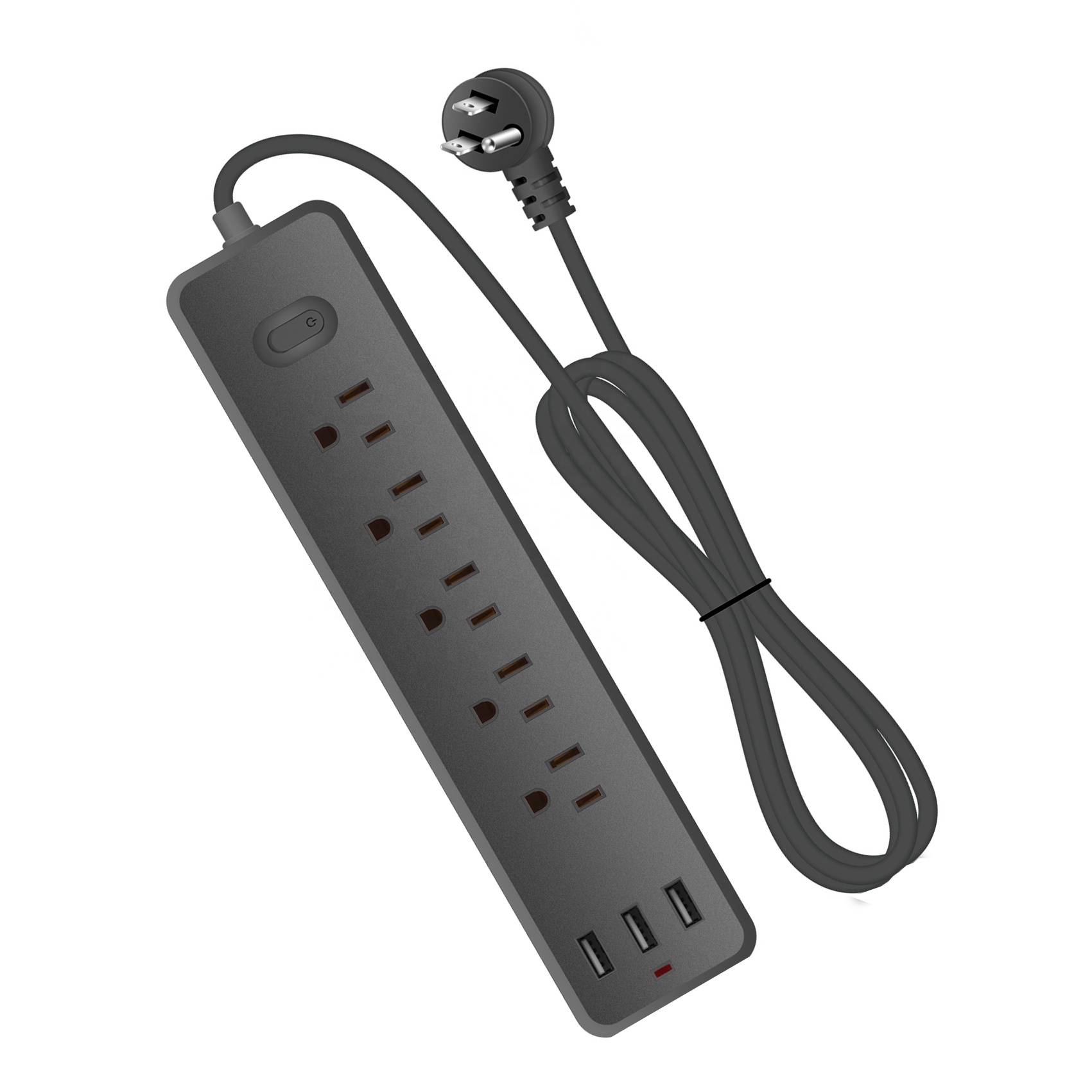 Standard 5 AC Power Strip with Surge Protector Socket and 3 Smart USB Charging Ports