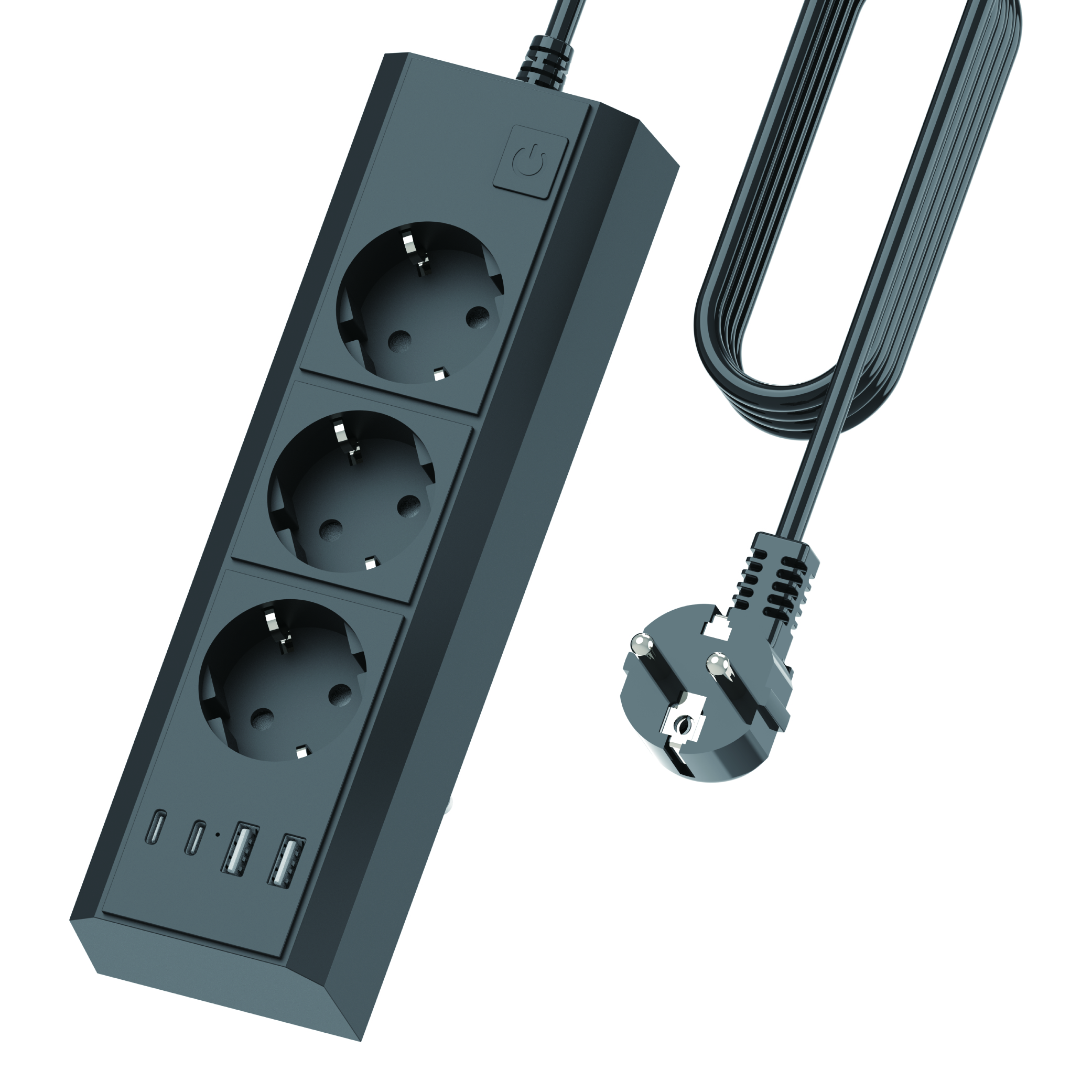 Extension Socket Surge Protector F/C 100-240V Fireproof 3 AC Outlets