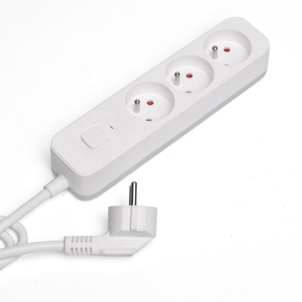 3 Outlet Extension Cord French Type Power Strip Extension