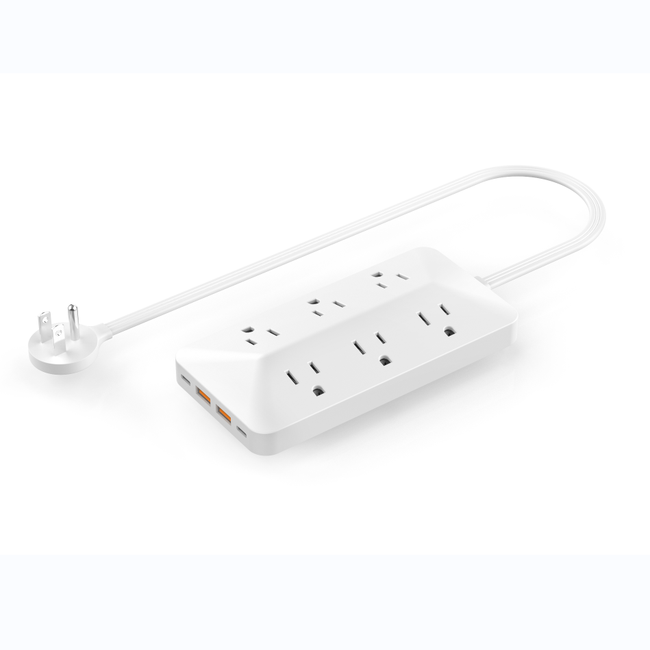 6 Outlet Power Strip Fast Charger Extension Socket 6 Ways With Long Cord