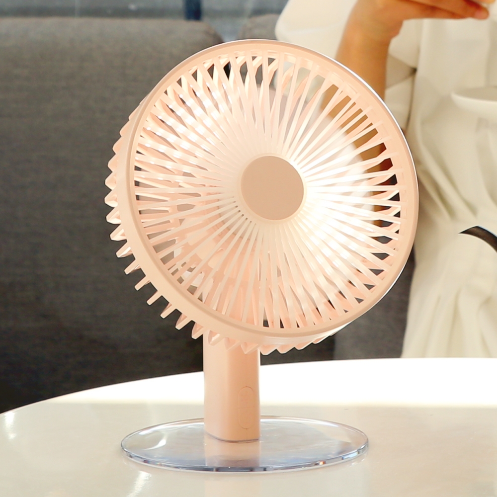 Office LED Light Fan Table Mini Lamp Portable Rech...