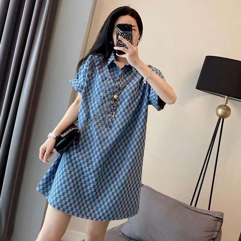 Dress Fashion Denim Dress Women's Summer Casual Loose Dress Retro Casual Style