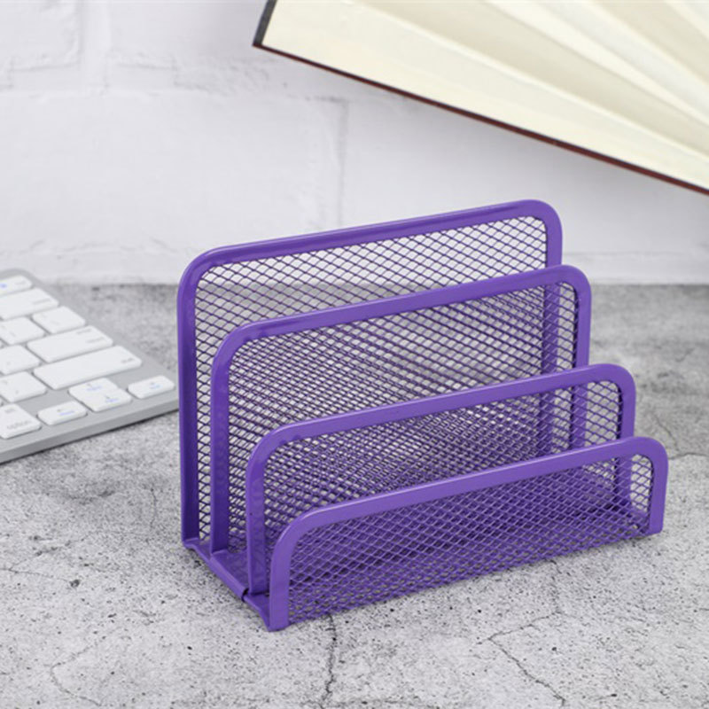 Office Storage Document Rack Net Three-Column File Stationery Rack Book Stand Envelope Shelf