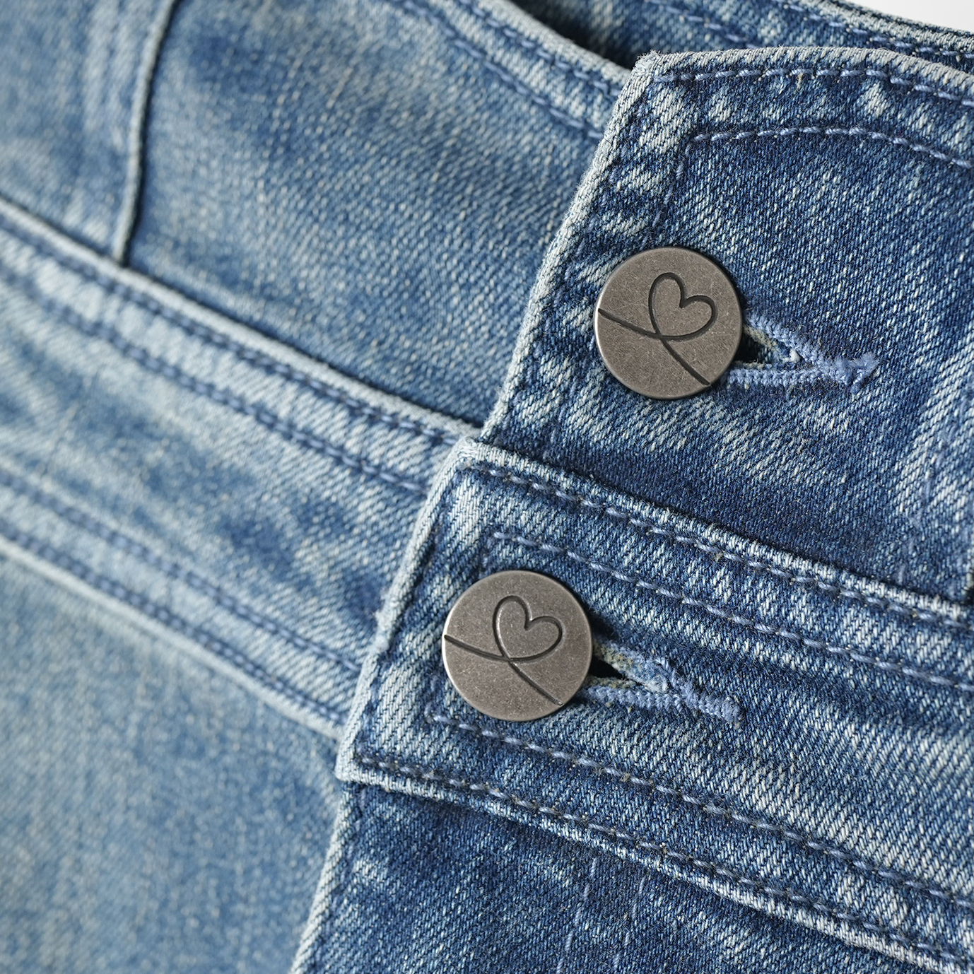 High-Waisted Slim-Fit Double-Button Rolled-Up Casual Stretch ...