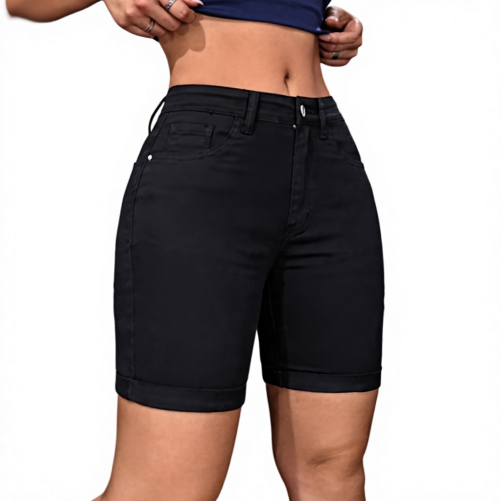 Comfortable High-Elasticity Slim-Fit Straight-Leg Shorts